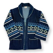 Vintage 70s Southwest Aztec Design (no Belt) Cardigan Shawl Collar Sweat... - £31.57 GBP
