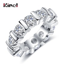 Hot 0.5ct Round CZ Stone Ring For Women White Gold Color Zircon Circle Wedding E - £10.43 GBP