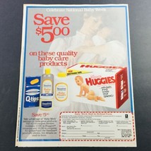 VTG Retro 1984 Kleenex Huggies Disposable Diapers National Baby Week Ad ... - £14.88 GBP