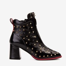 The Infanta Black Leather Block Heel Women Boot image 7