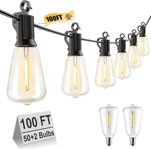 Brightown Outdoor String Lights LED 100FT Patio Lights with 52 Shatterproof - £35.25 GBP