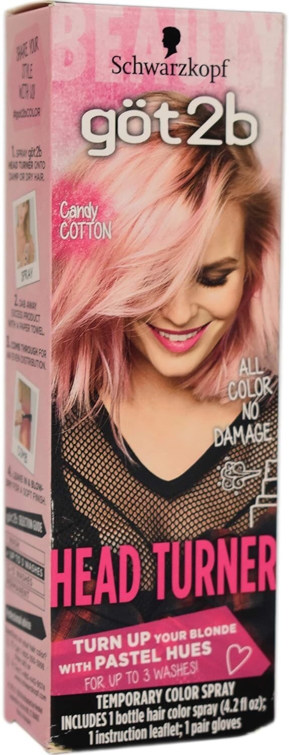 2 ~ Schwarzkopf Got2B Head Turner Candy Cotton Temporary Hair Color Spray - $9.99