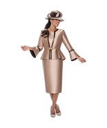 GMI  3pc Twill   Animal Trim Plus Size Church Skirt Suit is a stylish an... - $225.68 CAD