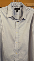 Banana Republic Mens L 16 Light Blue Button Up Slim Non Iron Long Sleeve Shirt - £13.38 GBP