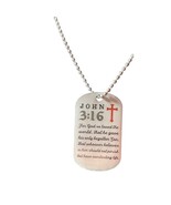 John 3:16 pendant Dog Tag Style 23 inch ball chain - £15.13 GBP