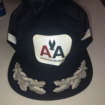 Vintage American Airlines AA Hat Cap Made in USA Snapback Mesh Back - £13.19 GBP