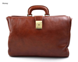 Doctor bag honey leather handheld handbag women men leather bag women vintage  - £176.28 GBP