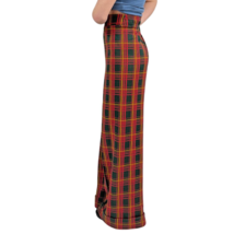 70s 80s Vintage Red Green Plaid High Rise Wide Leg Pants Poly Knit 30x32 M - $68.26
