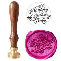 Happy Birthday Monogram Wax Seal Sealing Stamp Rosewood Handle Set Birth... - $15.99