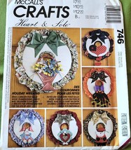 McCall&#39;s Crafts 746 6 Holiday Seasonal Wreaths 17 in Diameter Heart &amp; So... - $4.94