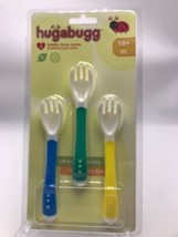 Hugabugg Toddler Fork Set Sporks Set 3 Feeding Utensil New Blue Green Ye... - £8.57 GBP