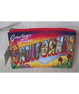 GREETINGS FROM CALIFORNIA ZIPPERED Cosmetic Bag By BRIGHTON 7&quot;.5 X  5.5&quot;... - $364.28 MXN