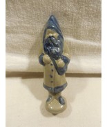 BBP Beaumont Brothers Pottery Blue Salt Glaze Christmas Santa Claus Figu... - $9.95