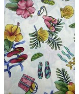Vintage John Wolf Tropical Print Flip Flops Upholstery Fabric Richloom 5... - £14.60 GBP