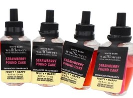 (4) Bath And Body Works Strawberry Pound Cake Wallflower Fragrance Refill New - $26.73