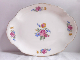 SCIO OHIO Pottery  Hazel Pattern 1940&#39;s Floral Platter Ranson Shape No Backstamp - £27.17 GBP