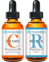 Vitamin C + Retinol - Anti-Aging Anti-Wrinkle Fine Line Gel-Cream-Serum 2-Pack - £16.14 GBP+