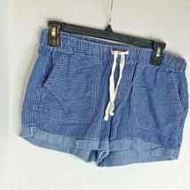 Life in Progress Womens Sz S Shorts Striped Blue White Elastic tie Waist... - $10.89