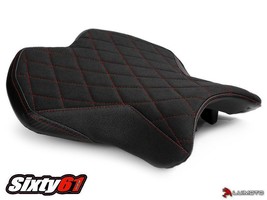 Yamaha R6 Seat Cover 2017 2018 2019 2020 Luimoto Black Red Suede Tec-Grip Front - £160.10 GBP