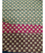 Fabric Red Rooster &quot;Checkerboard&quot; 3 Pc Sampler Green Red Brown $2.75 - $3.77 CAD