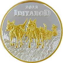 Alaska Mint 2023 Official Iditarod Medallion Gold &amp; Silver Medallion Proof 1 Oz - £117.40 GBP