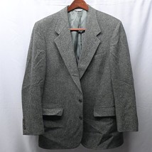 Vtg 90s 44R Gray Tweed USA Made Wool 2 Button Blazer Jacket Sport Coat - £39.32 GBP