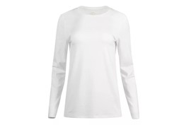 Blue Mountain YLK-1071 White Women&#39;s Long-Sleeve Solid Scoop Neck T-Shir... - $27.90