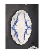 Burgess Burslem Burleigh Porcelain Serving Platter, Vintage Blue Floral ... - $49.50
