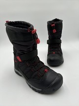 KEEN Kids  Winterport Neo DT Waterproof Snow Boot, Black/red Size 5 - $34.64