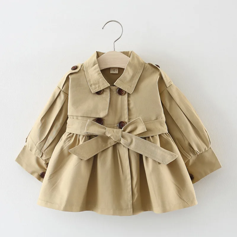  Autumn  Girls Jacket Coat Children&#39;s Overcoat Kids es Cute Long Double Breasted - £87.17 GBP