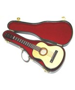 Miniature Natural Finish Acoustic Guitar w/Case - Gifts for Musicians - £12.74 GBP