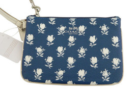 Coach Bold Flower Small Wristlet (Blue/White) - NWT &amp; gift receipt (F53152) - £35.60 GBP