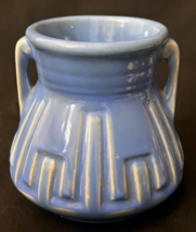 Vintage Early Roseville Pottery Art Deco Two Tone Vase Original Foil Lab... - £105.85 GBP
