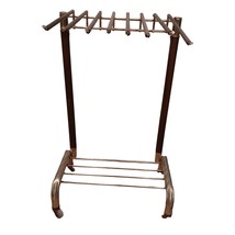 Vintage Trouser Stand MCM Pants Trolley Rolling Rack with 8 Hanging Rods - $221.56
