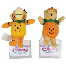 Disney Winnie the Pooh Magnet Pumpkin Pooh &amp; Tigger 4&quot; Plush Disney Park... - $32.52