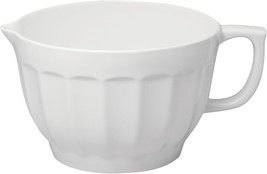 Melamine Batter Bowl with Pour Spout, Handle &amp; Non-Slip Base, Grip Hand, White - £28.88 GBP