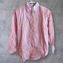 NEW Women’s Stamford Pink Button Down Dress Shirt Medium Appliqué Front ... - $21.38