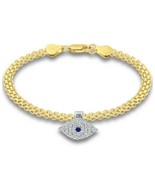 Giani Bernini Cubic Zirconia Evil Eye Charm Bismark Chain Bracelet - $60.00