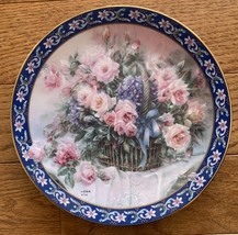 ROSES Basket Bouquet Lena Liu W. L. George Collector Plate  - $3.96
