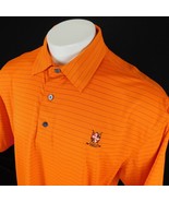 FJ Footjoy Men Orange Striped Golf Polo Shirt Maryland Shield Sz XL - £23.59 GBP