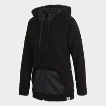 adidas Women&#39;s Brillant Basics Sherpa Hooded Track Top Jacket Black Size... - $311.47 MXN