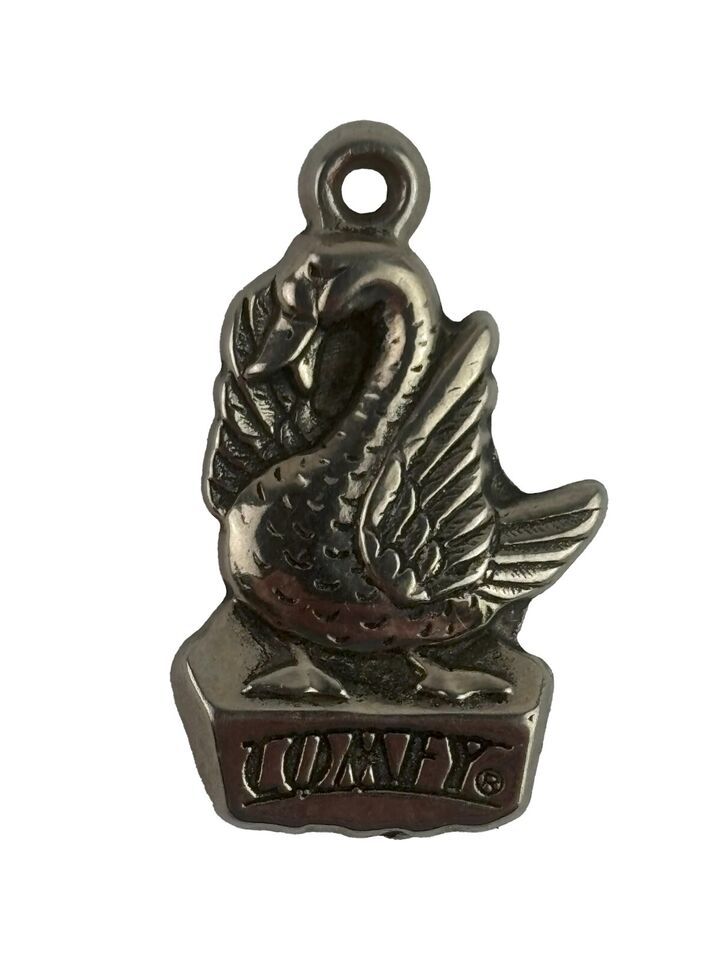 Vintage Tomfy Pewter Tone Swan Pendant - Royce NY - $4.00
