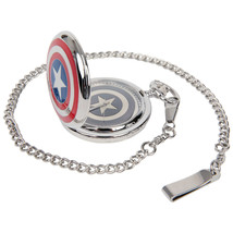 Avengers Captain America Shield &amp; Logo Pocket Watch Multi-Color - $36.98