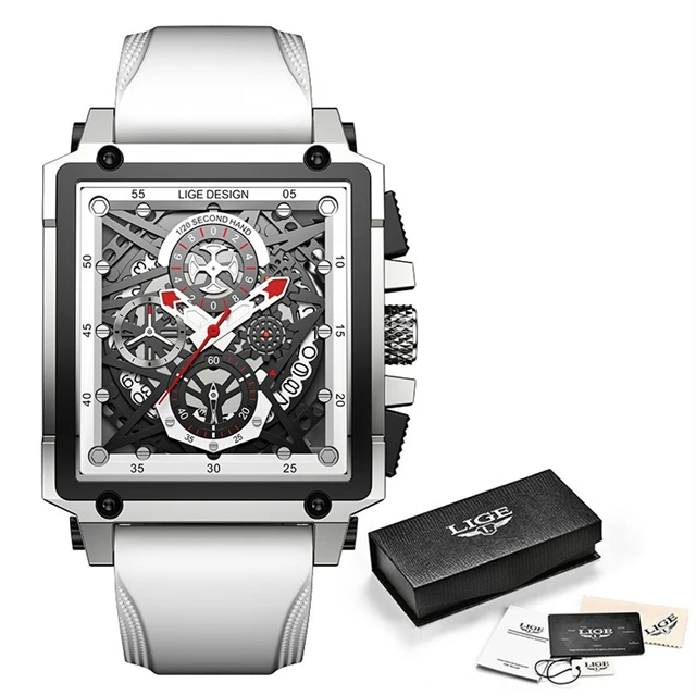 New Mens Watch Top Brand Luxury Waterproof Quartz Square Wrist Watches for Men D - £48.73 GBP