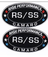 2 CHEVY RS/SS CAMARO SEW/IRON ON PATCH EMBLEM BADGE EMBROIDERED HOT ROD CAR - $186.20 MXN