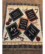 E- SCHOOL TEACHER CLASSROOM WOVEN THROW BLANKET A+ 65” X 48”  - $89.52 MXN