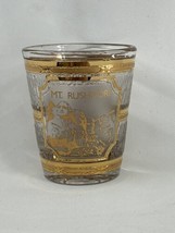 Vintage Culver 22K Gold Shot Frosty Clear Glass Mt. Rushmore Collectable Décor - £9.78 GBP