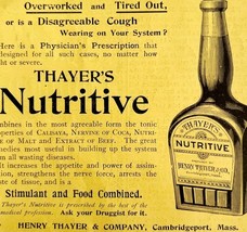 Thayer&#39;s Nutritive Cough Medicine 1894 Advertisement Victorian Medical 3... - $369.57 MXN