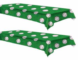 Baseball Party Table Covers, 54&quot; x 108&quot; (2 Pack) - $16.19