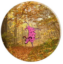 Funny Dancing Pink Goat In the Woods, Fall, Autumn Leaves PopSockets Grip Stand - £11.78 GBP